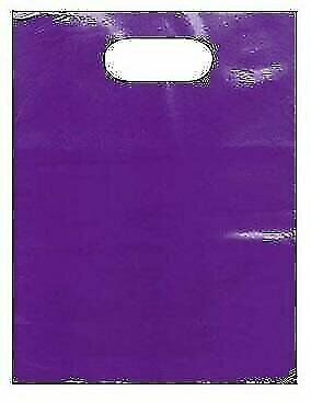 Purple 15" x 18" x 4" Patch Handle Bags (100 Bags/Pk)