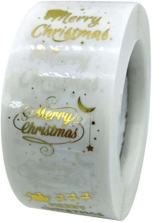 N’icePackaging – 500 Qty – 1 inch – Christmas Themed Holiday Stickers/Sealers – Self-Adhesive – for Decoration/Gifts/Parties/Envelopes/Wrapping/Cards