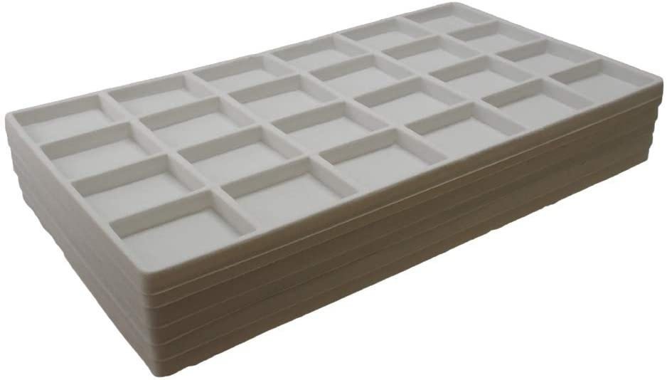 N'icePackaging - 24 Slot (2 1/8" x 1 3/4") Flocked Storage Tray Inserts - For Merchandise Jewelry & Organization