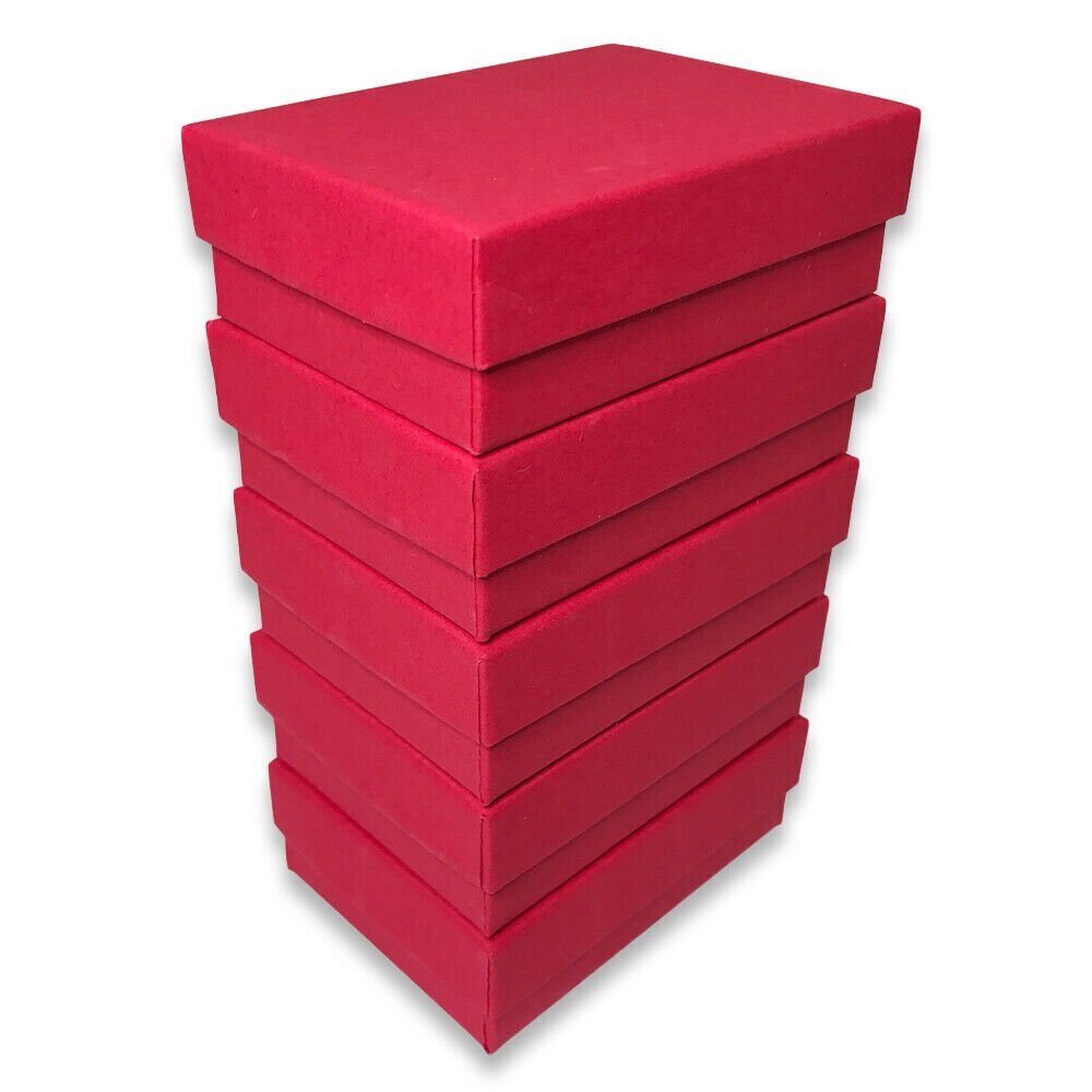 Made in the USA Macaw-Red Kraft Cotton Filled Gift Boxes - 3" x 2 1/8" x 1"