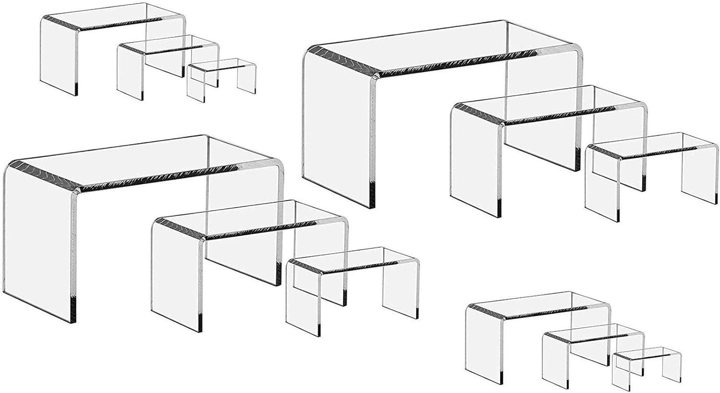 Multi Piece Set - Clear Acrylic Display Risers, Acrylic Clear Riser Sets...