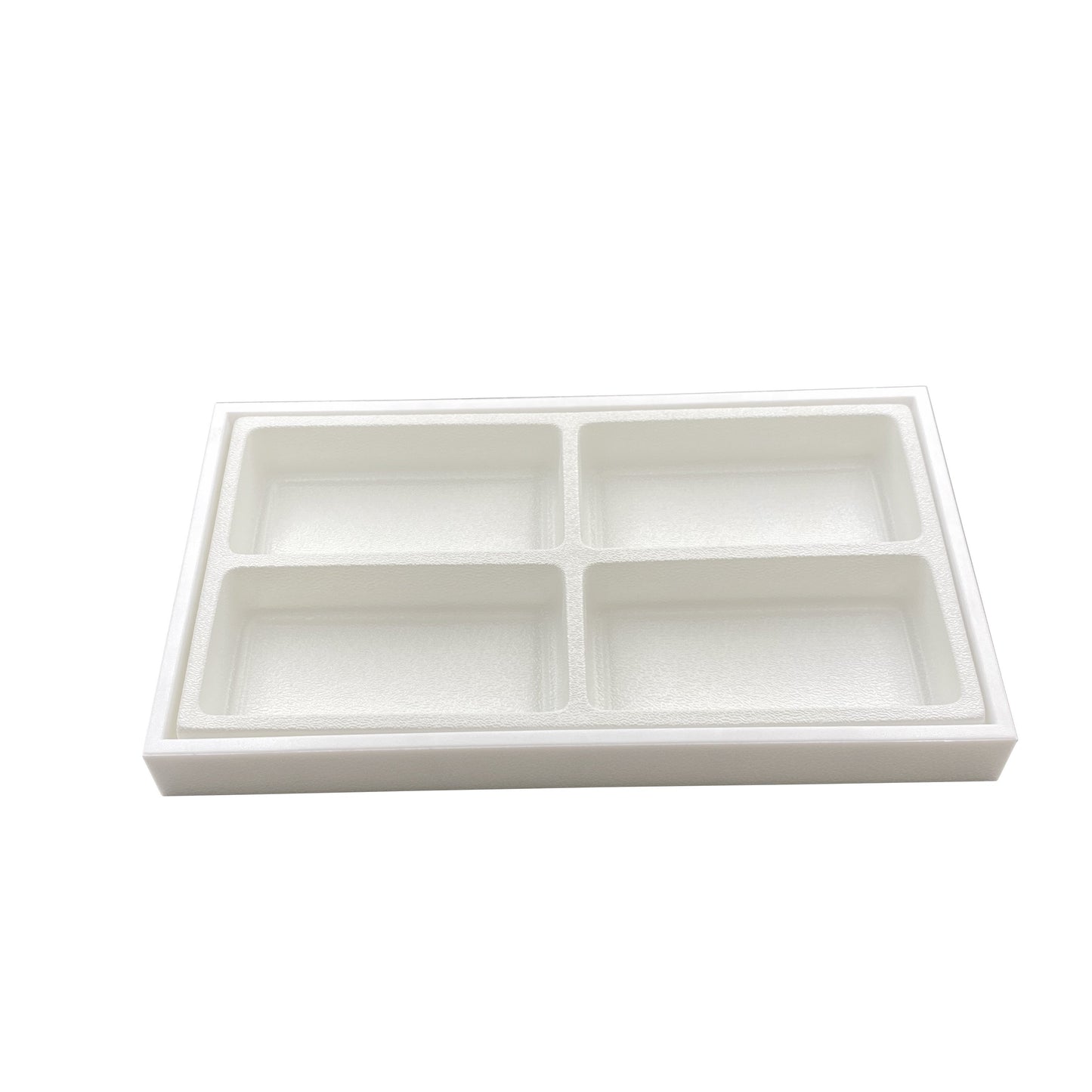 Plastic Storage Display Tray w/ Compartment Sorting Liner - Size 14 3/8" x 8 1/4" x 1 1/2"