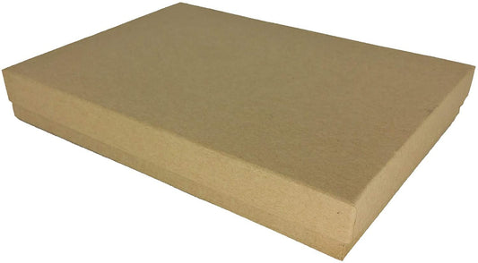 N'icePackaging - 20 Qty Kraft Imported Cotton Filled Heavy Necklace Jewelry Boxes - for Very Large or Heavy Necklaces/Collectables & Large Jewelry Combinations - 8 1/8" x 5 5/8" x 1 3/8"