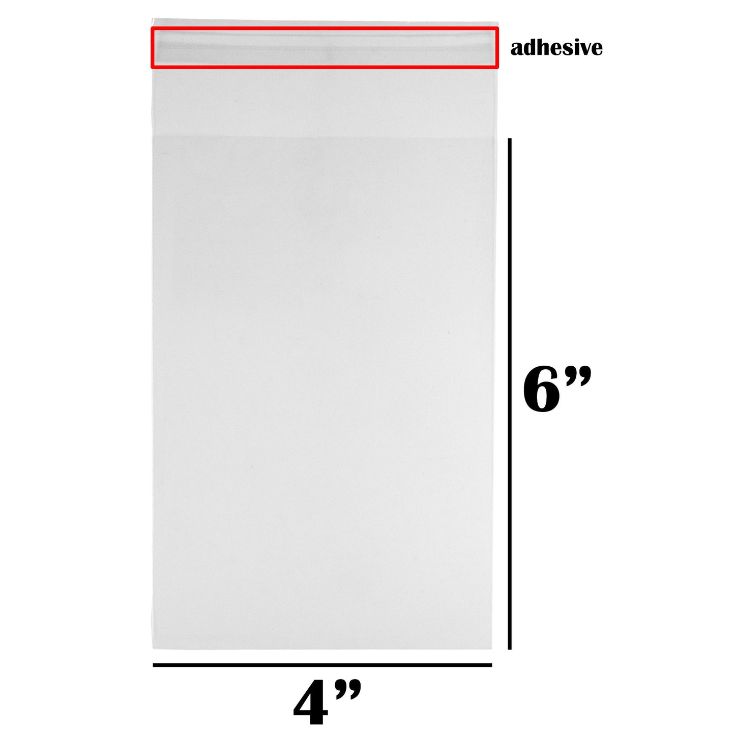 1.4-Mil Ultra Clear Self-Adhesive Re-Sealable OPP Packaging/Display Bags for Merchandise/Handmade Jewelry/Cards/Crafts/Foods/Candles High Clarity