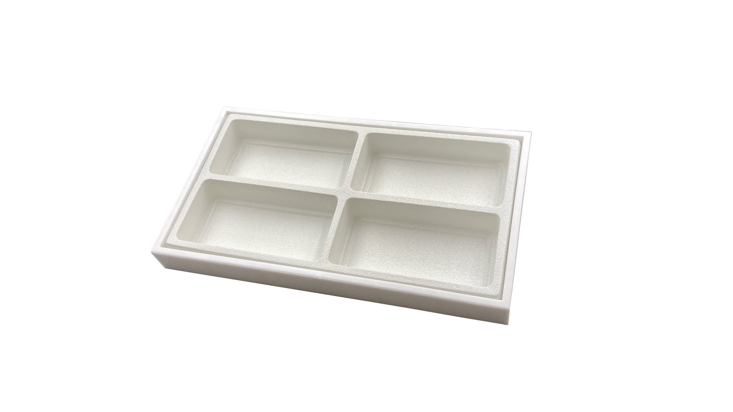 Plastic Storage Display Tray w/ Compartment Sorting Liner - Size 14 3/8" x 8 1/4" x 1 1/2"