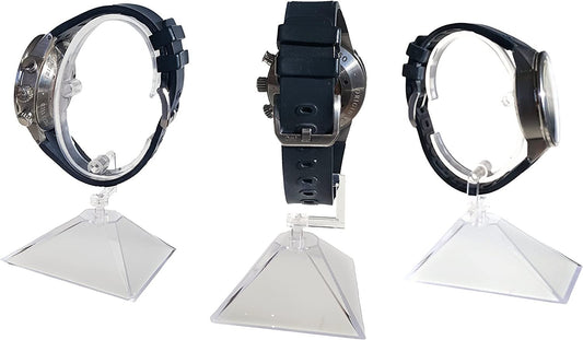 Single Clear Acrylic Watch Display Stand Holder \ Plastic Watch Holder with Stand (3.5" H / 4.5"H)