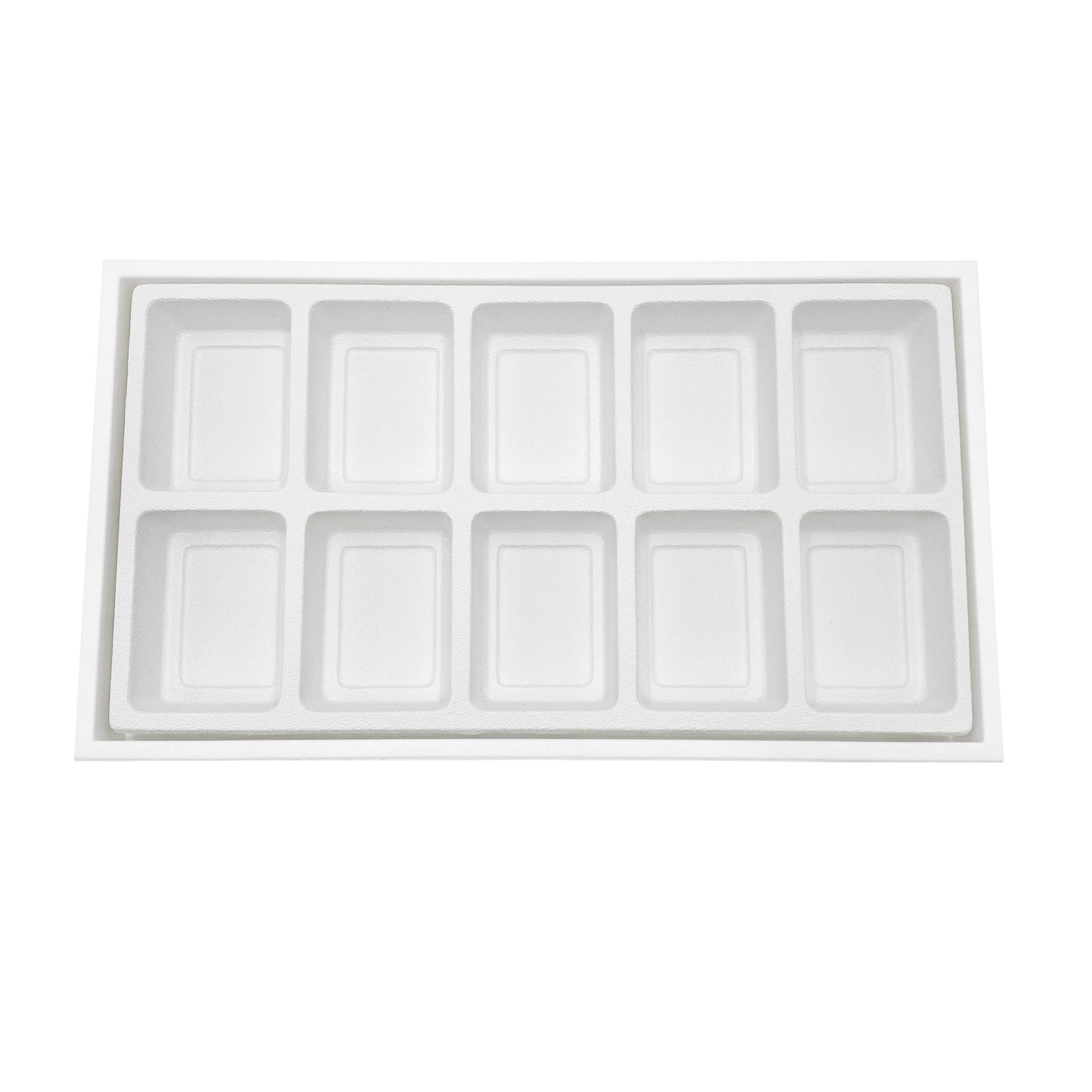 Plastic Storage Display Tray w/ Compartment Sorting Liner - Size 14 3/8" x 8 1/4" x 1 1/2"