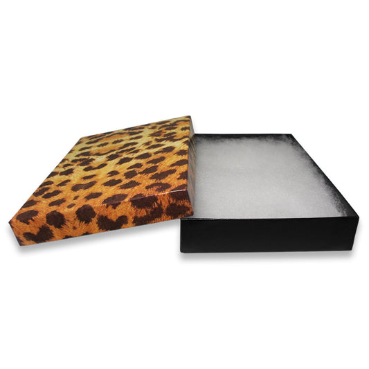 Leopard Pattern Cotton Filled Jewelry Gift Boxes