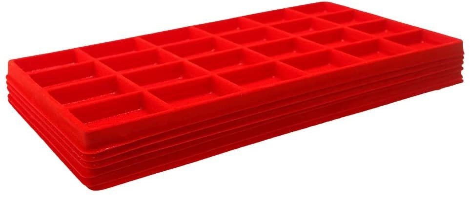 N'icePackaging - 24 Slot (2 1/8" x 1 3/4") Flocked Storage Tray Inserts - For Merchandise Jewelry & Organization