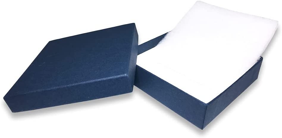 Made in the USA Navy-Blue Kraft Cotton Filled Gift Boxes