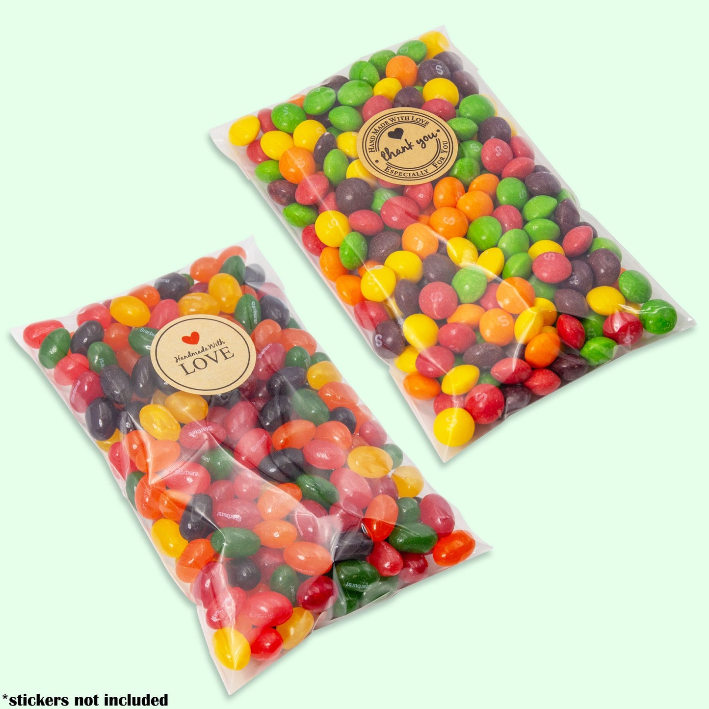 200 Pcs Clear Flat Cello/Cellophane Bags Good for Candies, Cookies, Bakery...