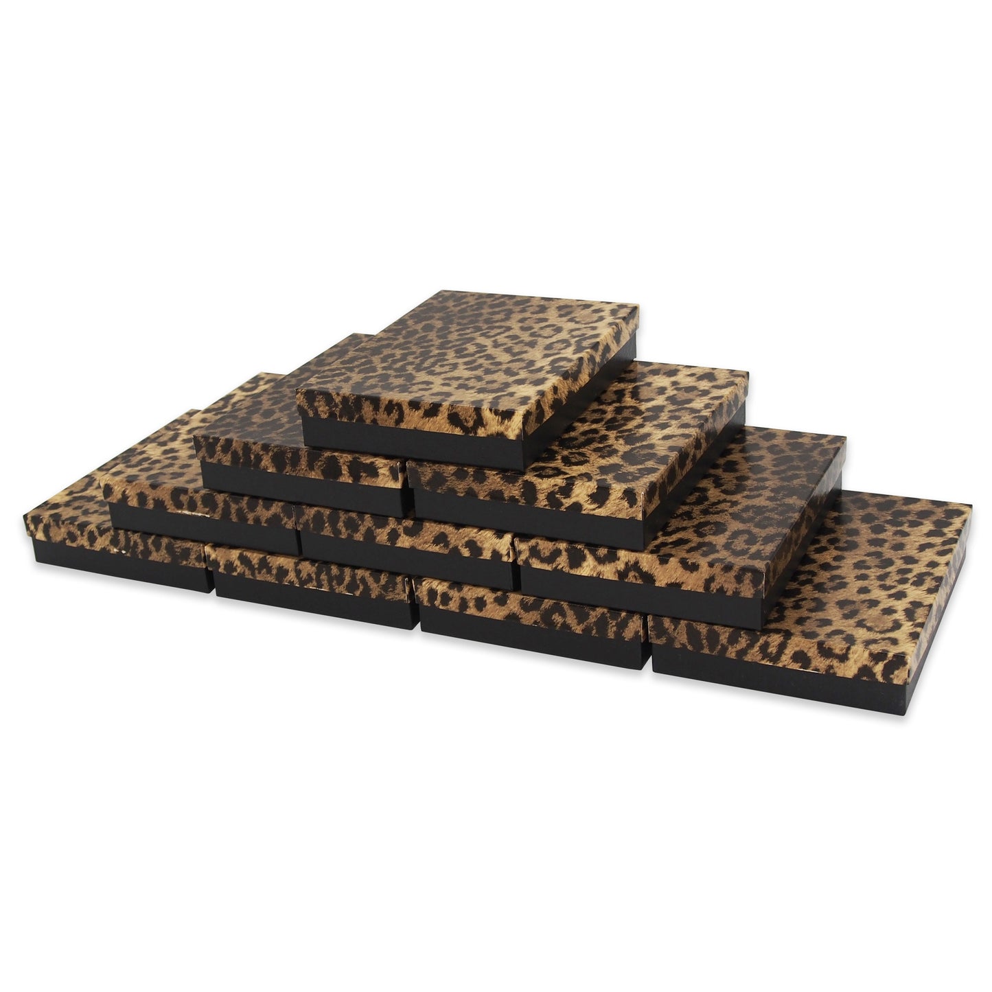 Leopard Pattern Cotton Filled Gift Boxes - 7 1/8" x 5 1/8" x 1 1/8"
