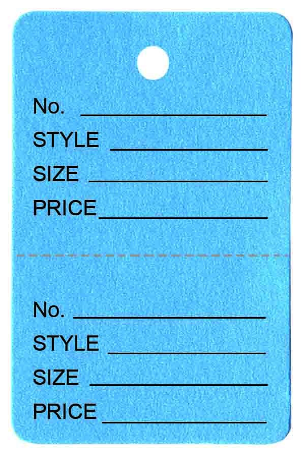 100 Qty Unstrung Colored Price Tags w/Perforated Stub