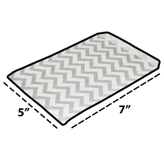Silver Chevron Pattern on White Kraft Decorative Flat Paper Gift Bags
