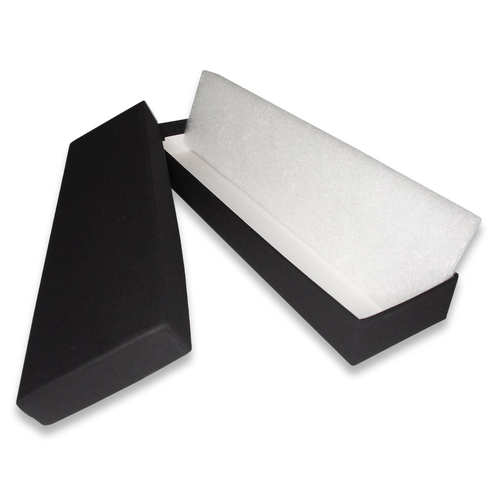 Matte Black-Kraft Cotton Filled Gift Boxes - Size 8" x 2" x 7/8"