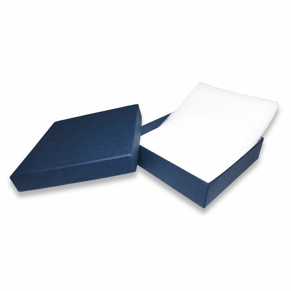 Made in the USA Navy-Blue Kraft Cotton Filled Gift Boxes