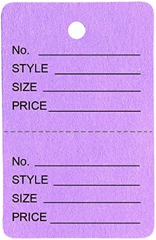 100 Qty Unstrung Colored Price Tags w/Perforated Stub
