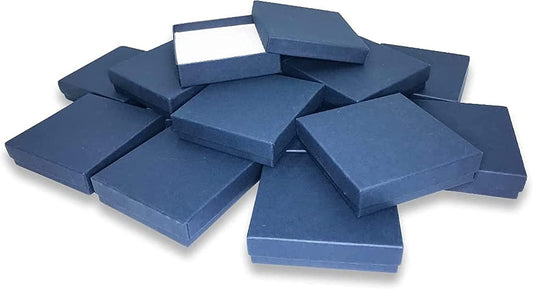 Made in the USA Navy-Blue Kraft Cotton Filled Gift Boxes