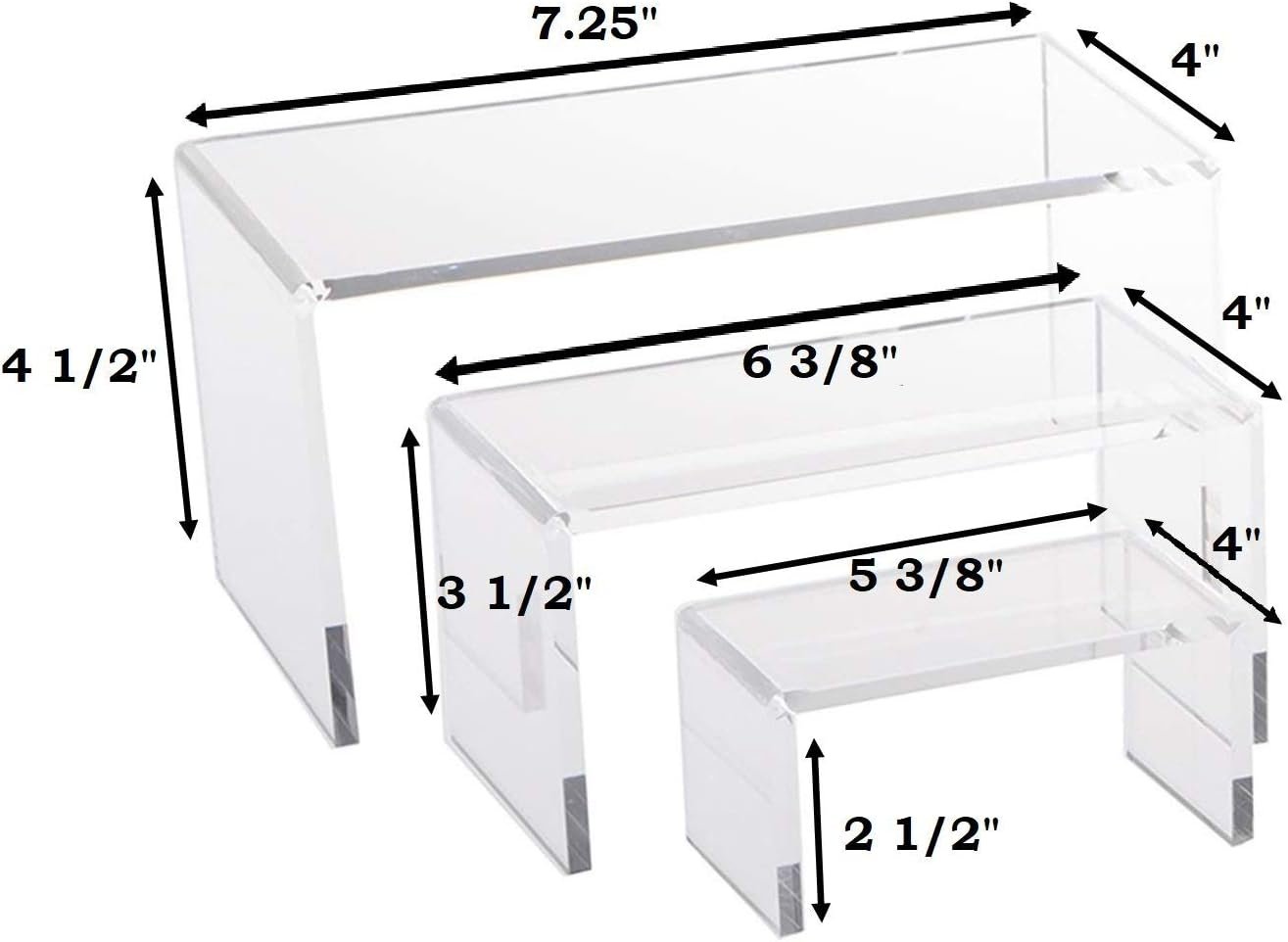 Multi Piece Set - Clear Acrylic Display Risers, Acrylic Clear Riser Sets...