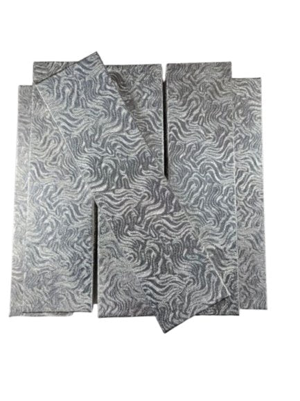 50 Qty Silver Swirl Imported Cotton Filled Bracelet Jewelry Boxes - 8" x 2" x 1"