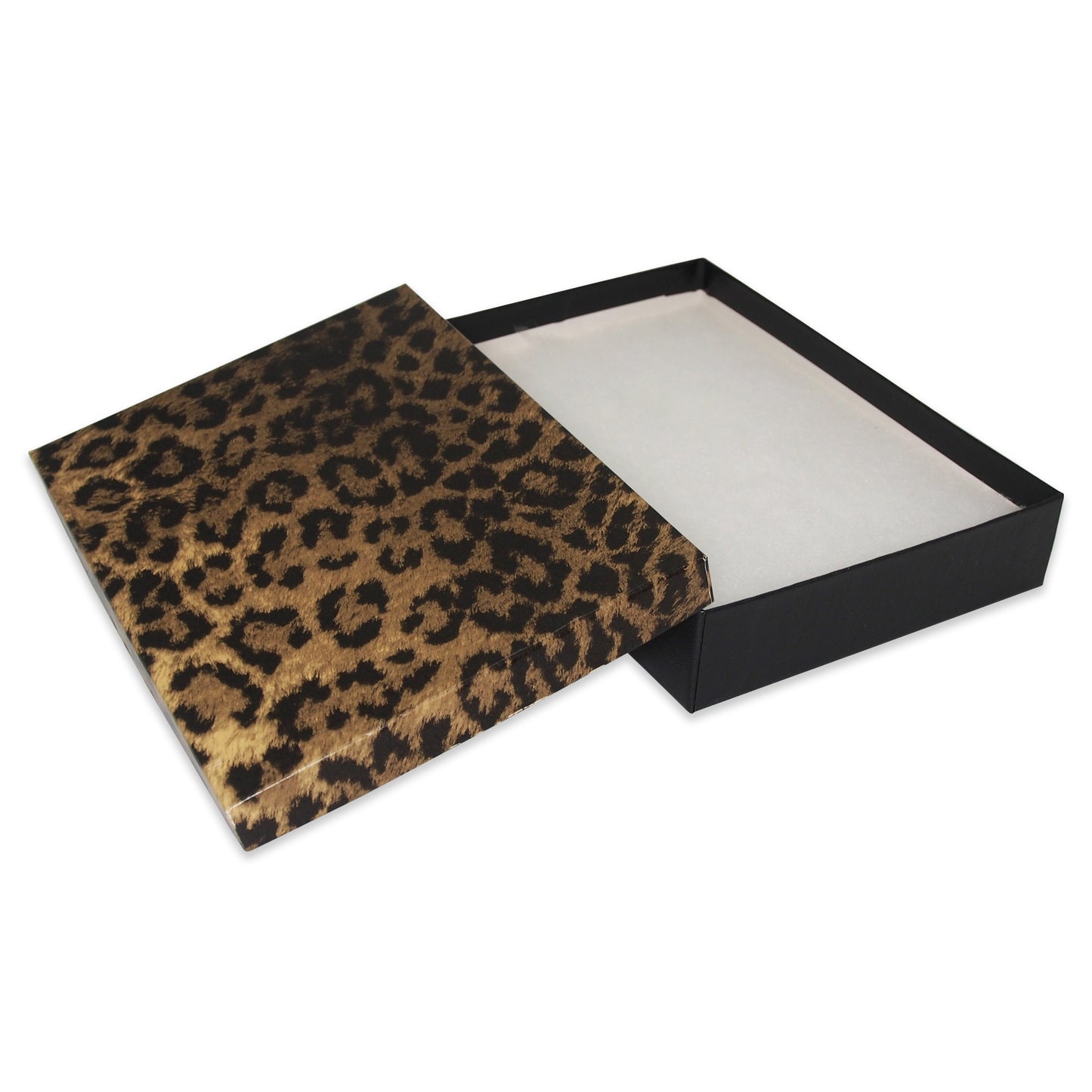 Leopard Pattern Cotton Filled Gift Boxes - 7 1/8" x 5 1/8" x 1 1/8"