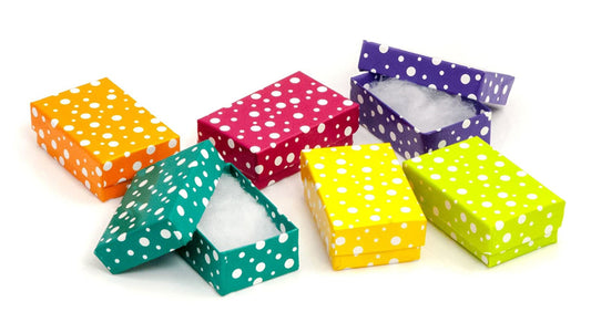 Polka Dot Pattern Cotton Filled Jewelry Boxes