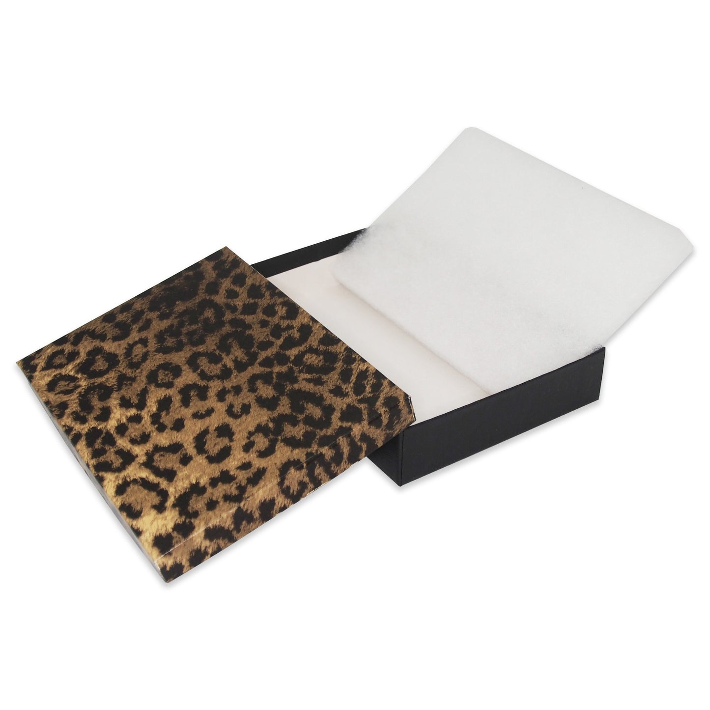 Leopard Pattern Cotton Filled Gift Boxes - 7 1/8" x 5 1/8" x 1 1/8"