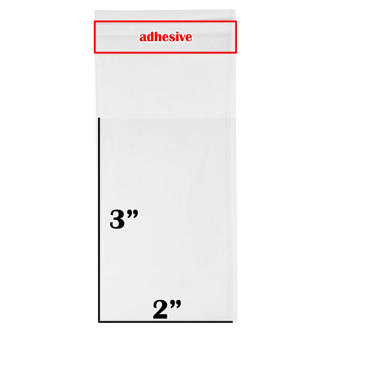 1.4-Mil Ultra Clear Self-Adhesive Re-Sealable OPP Packaging/Display Bags for Merchandise/Handmade Jewelry/Cards/Crafts/Foods/Candles High Clarity