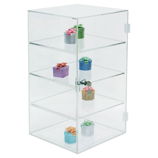 3 Removable shelf acrylic rectangular case w/Mirror Bottom