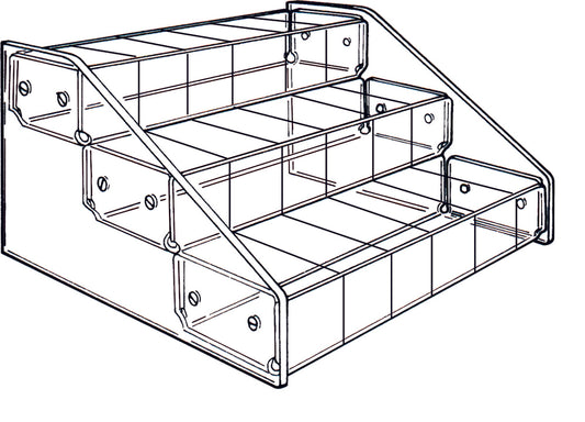 3-Tier 18 Bin Countertop Acrylic Display