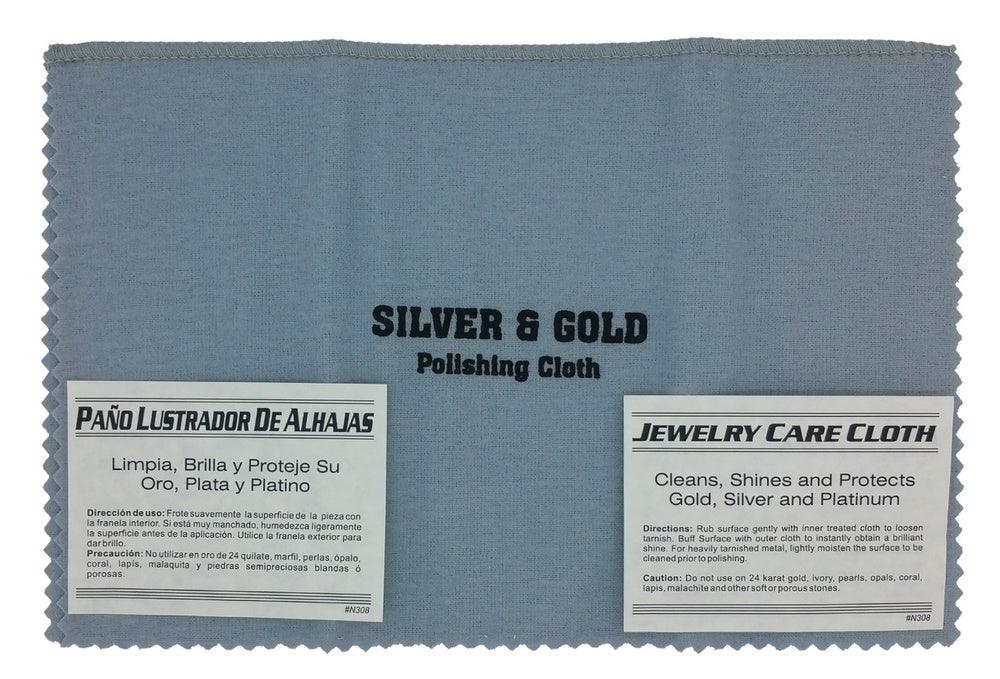 11"x14" Grey/White Jewelry Polishing Cloth