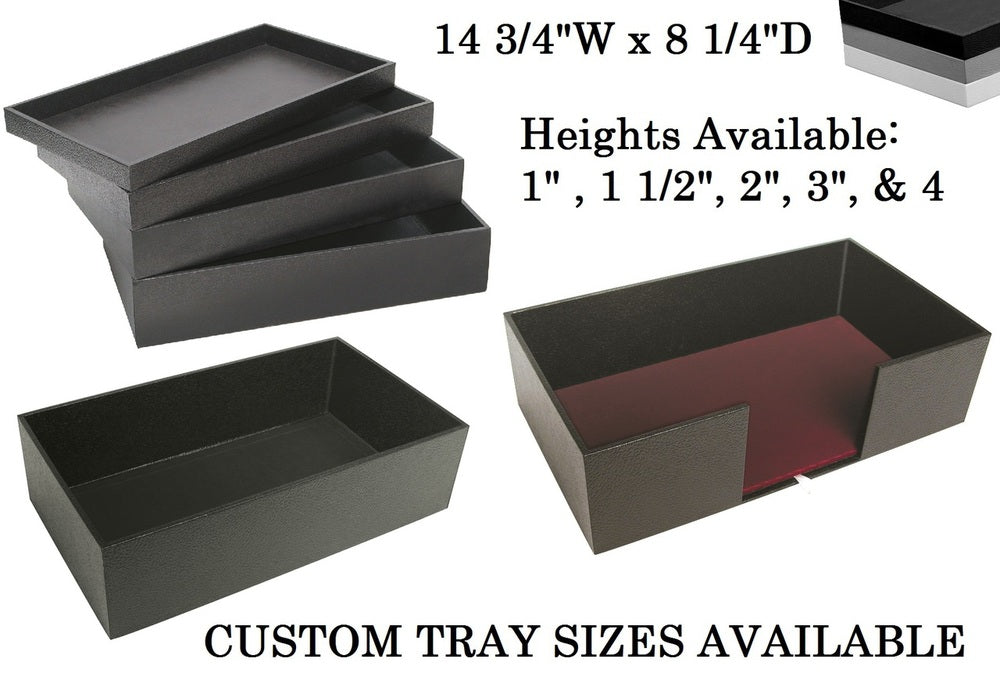 4" Deep Side Cut-out Black Utility Trays