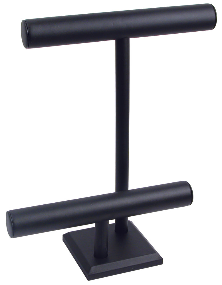 Black Leatherette Off Set Tall T Bar