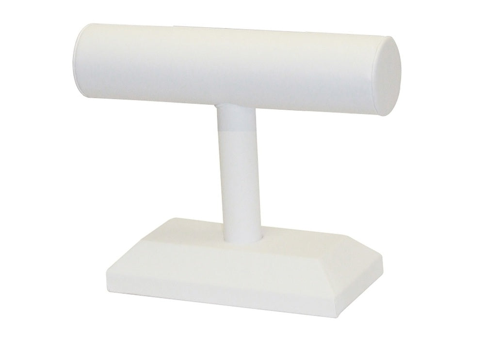 White Leatherette 5"H T Bar