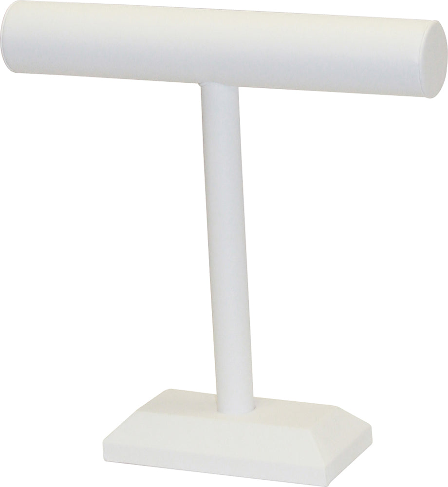 White Leatherette 12"H T Bar