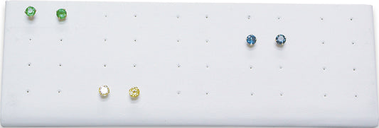 White Slotted Earring Display for up to 20 Pairs of Studs