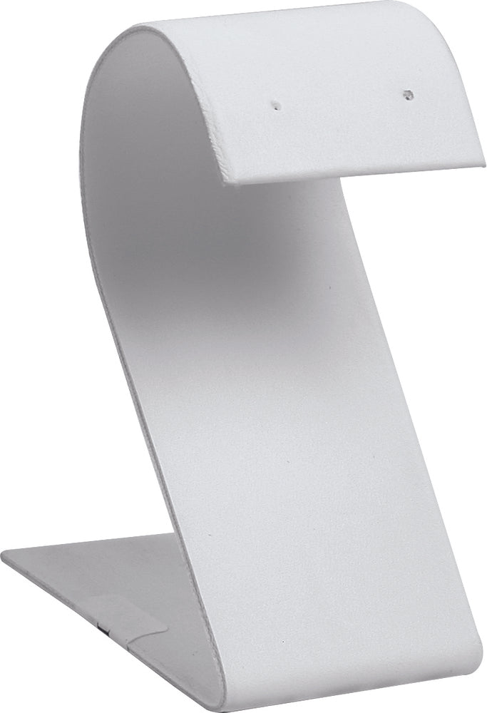 White Single Tall Slim Curved Earring Display 3 1/2"H