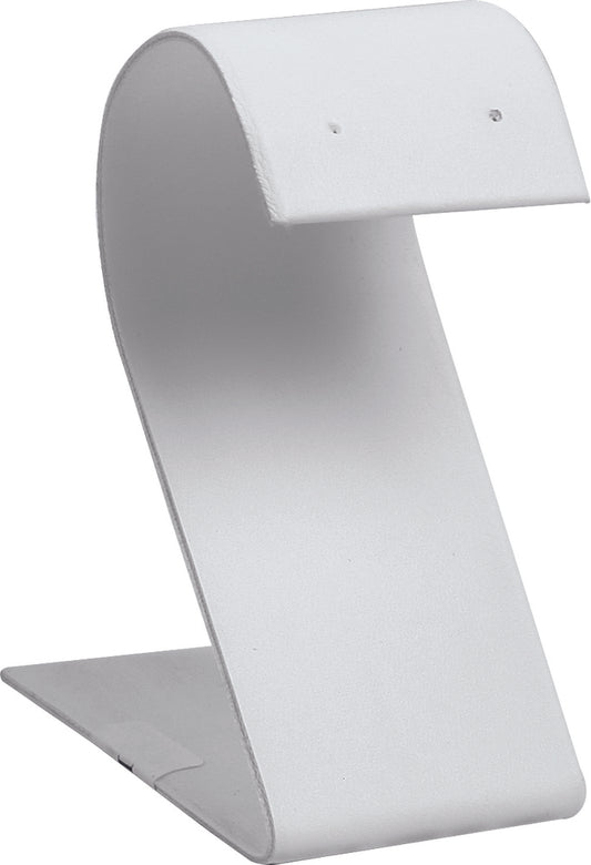 White Single Tall Slim Curved Earring Display 3 1/2"H
