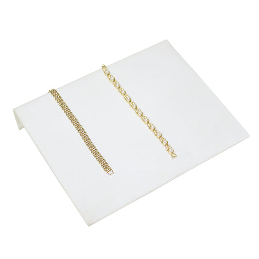 White Leatherette 10 1/4" Wide Bracelet Ramp