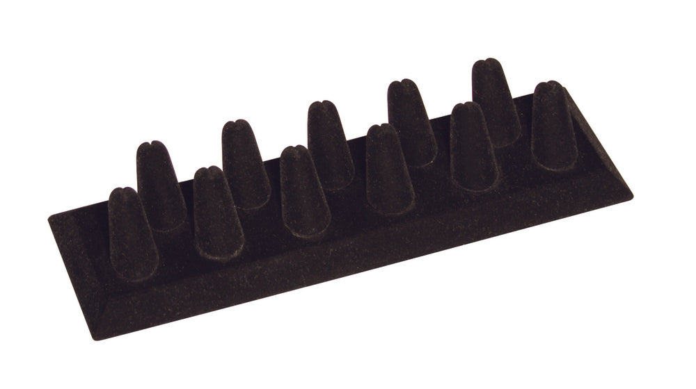 Black Velvet 11-Ring Short Finger Jewelry Display