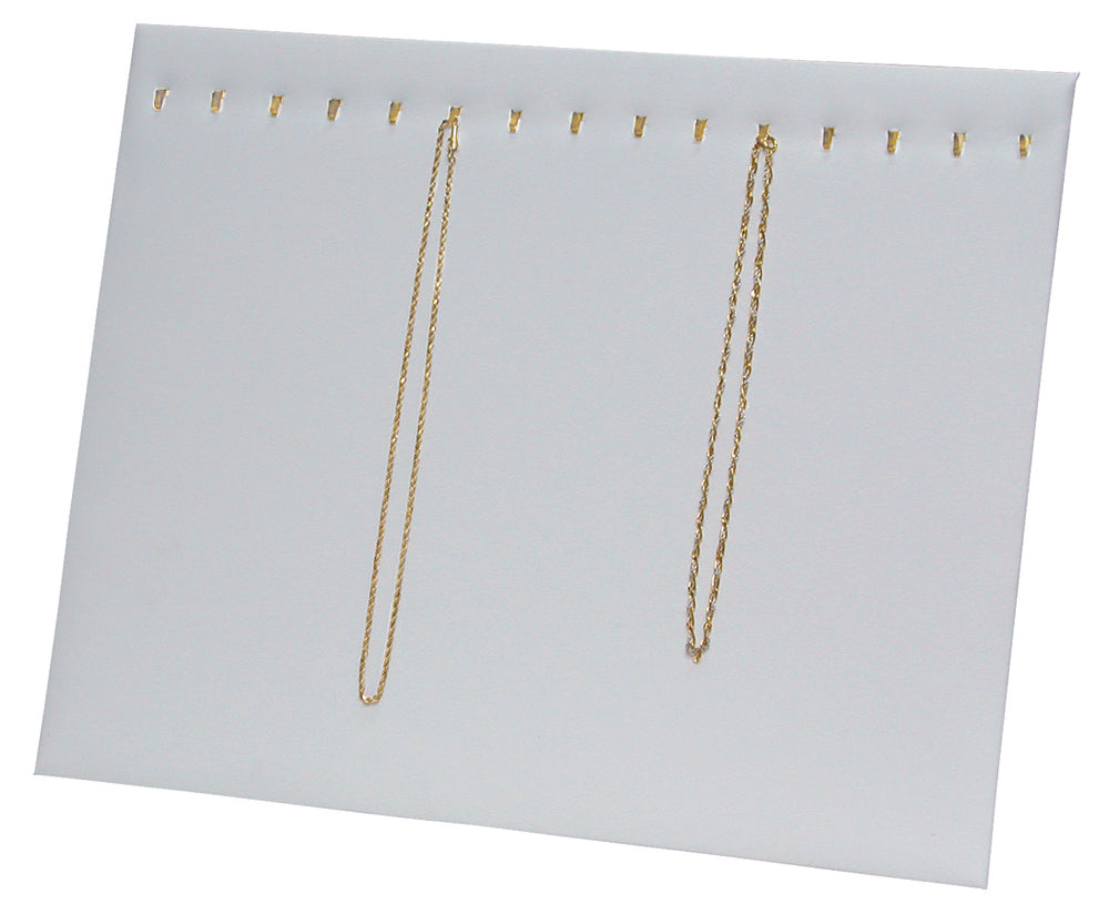 15 Hooks White Necklace Display Easel Stand