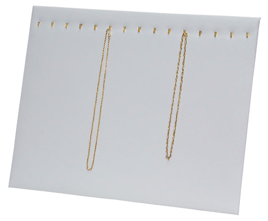 15 Hooks White Necklace Display Easel Stand