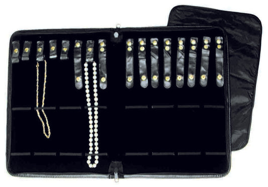 Black Leatherette Folders - 16 Snaps