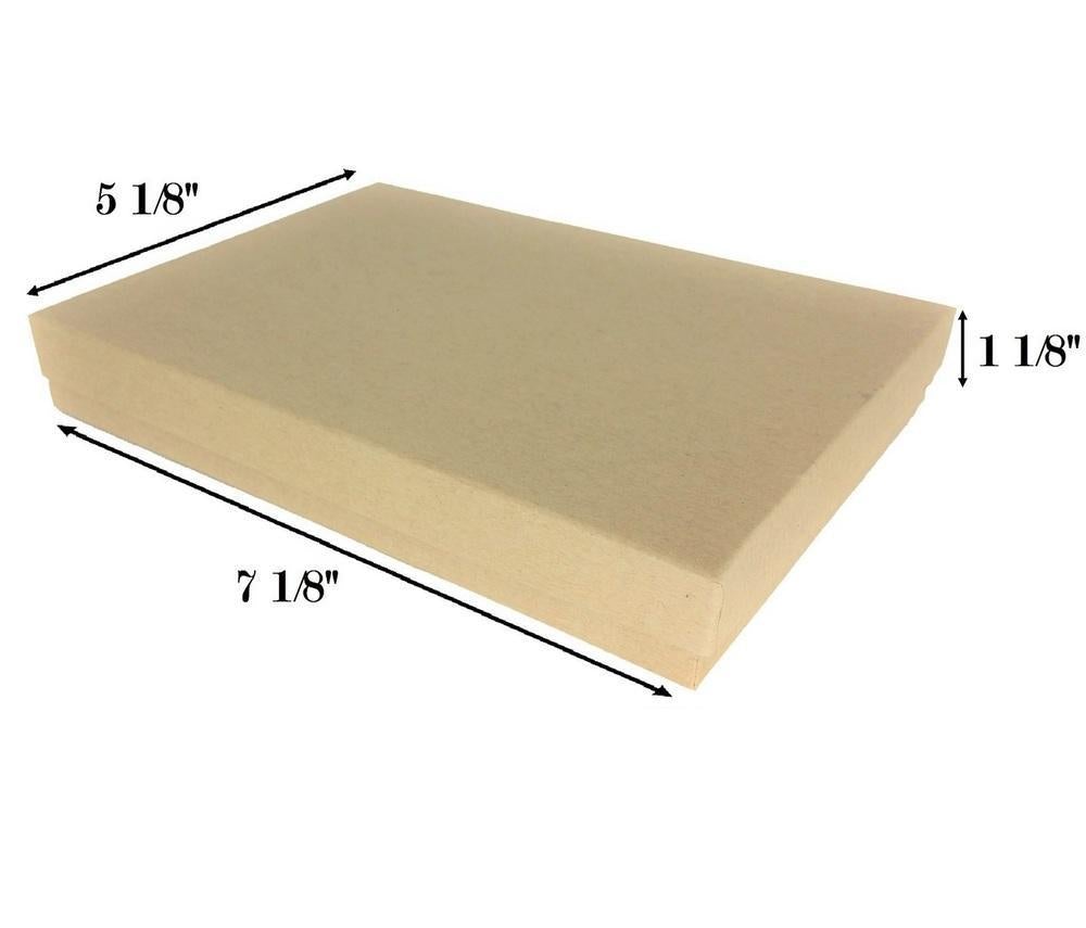 Kraft Brown Cotton Filled Boxes: 7 1/8" x 5 1/8" x 1 1/8"H