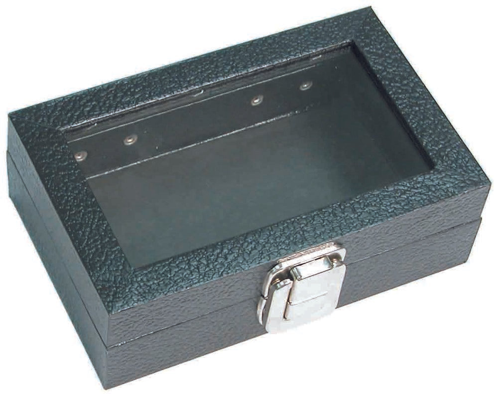 X-Small Glass Top Lid with Metal Claps Display Tray - 6" x 3 3/4" x 2"H