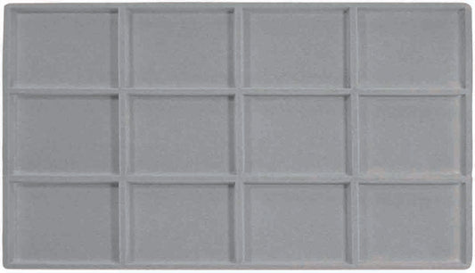 Grey 12 Compartment Full Size Jewelry Display Tray Inserts