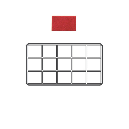 Red 15 Compartment Flocked Tray Insert