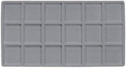 Grey 18 Compartment Flocked Tray Insert Tray Liner