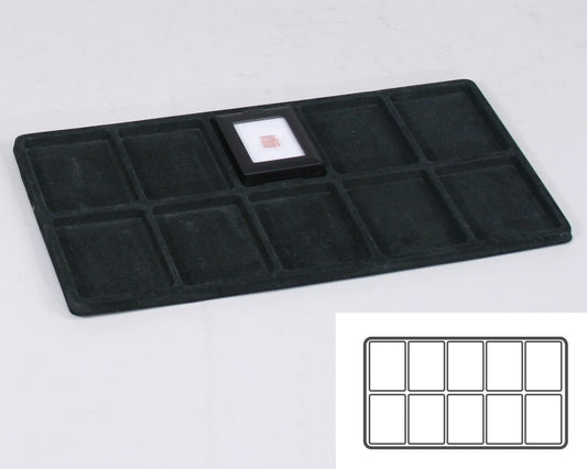 Black 10 Compartment Flocked Tray Insert Tray Liner