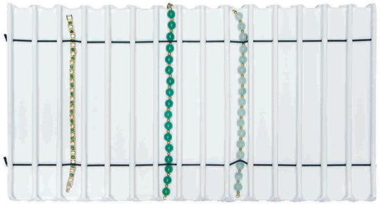 White Faux Leather 15 Section Deluxe Bracelet Jewelry Insert Liner